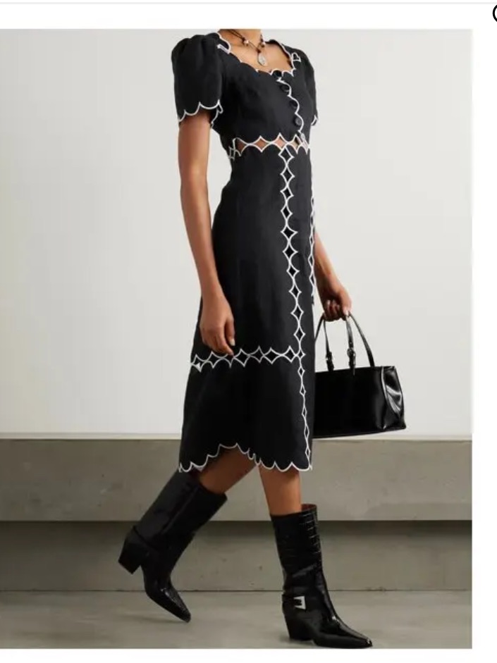 Farm Rio Lenzing Ecovero Euroflax Maxi Dress $524 Summer Party Boho M Cutout